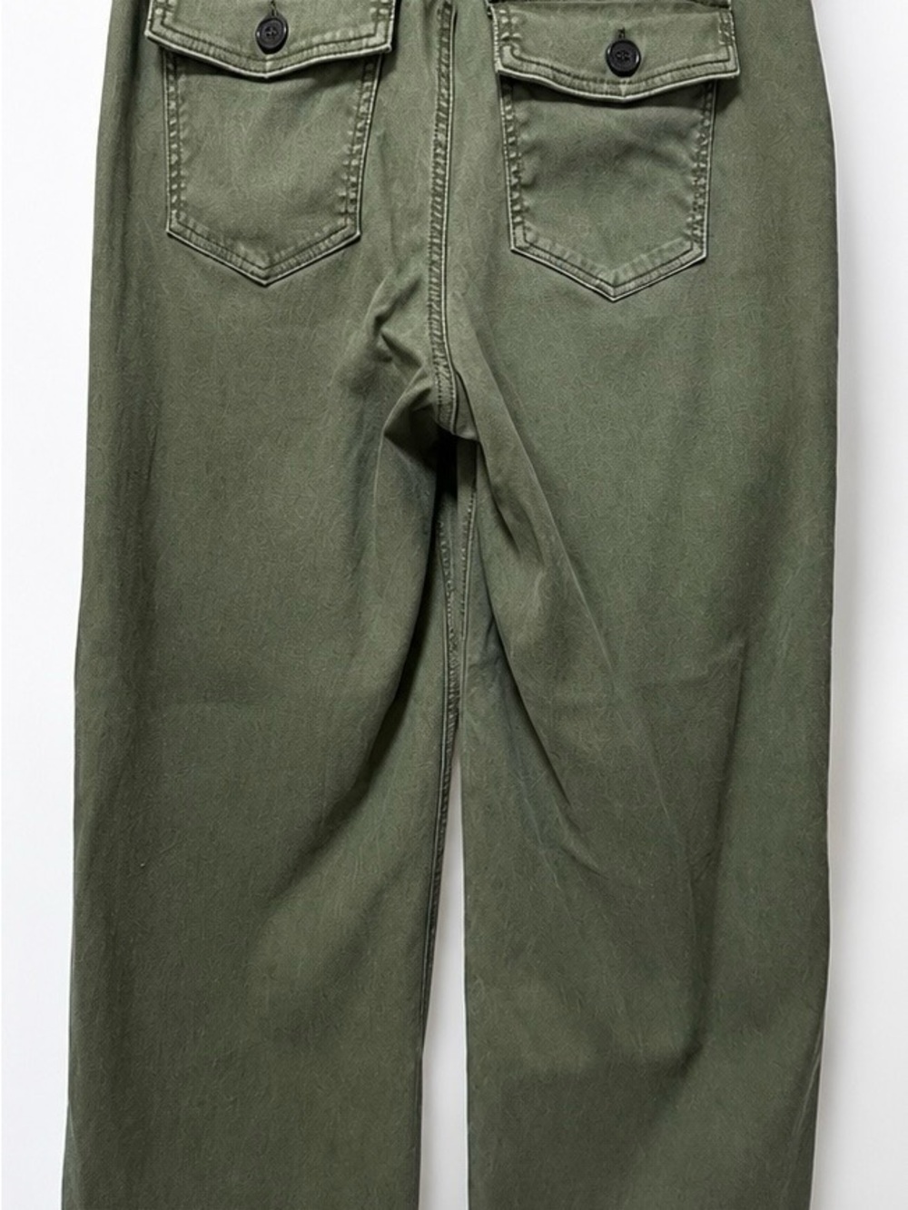 SPANX Olive Green High-Rise Pants with Red Brand Tag